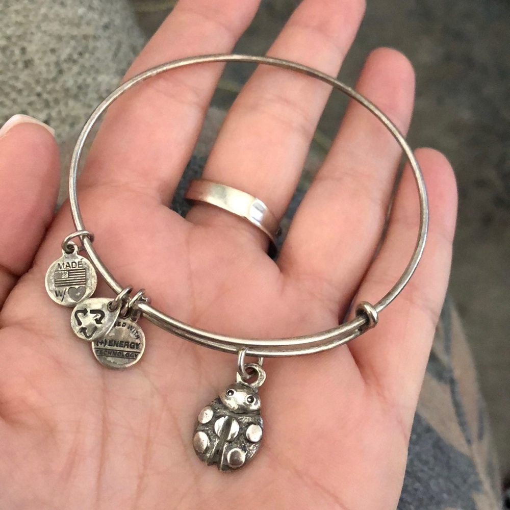 Alex and Ani silver lady bug bangle